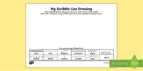 Scribble Line Drawing Worksheet / Worksheet (teacher made).